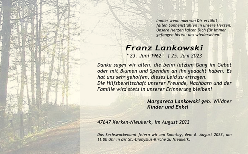 EMYK 9404 Waldweg, Doppelte Trauer-Dankeskarte, mit geteiltem, 4-farbigem Motiv