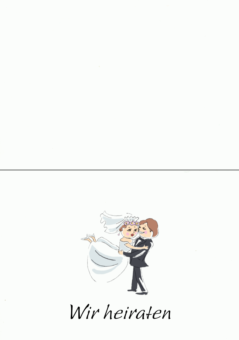 Hochzeit, Karte 1, Gestaltung 1, Schrift 1